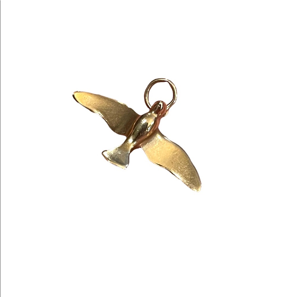 Vintage 10k gold Dove religious christian symbol necklace pendant - Picture 2 of 9